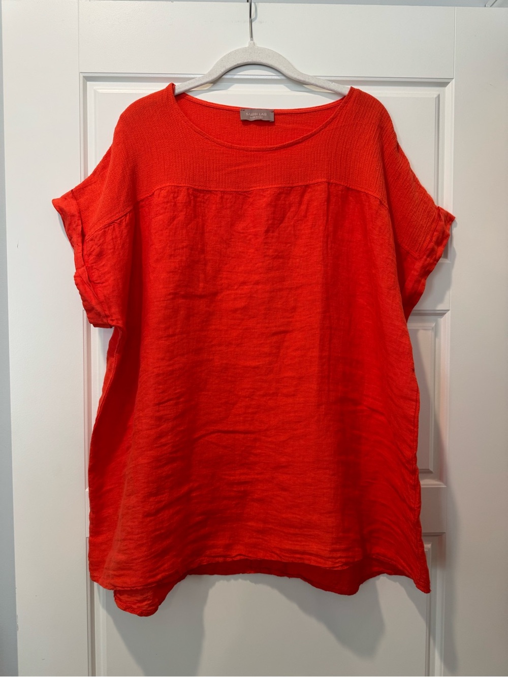 Saiph Lab Italy 2X Orange Linen Top